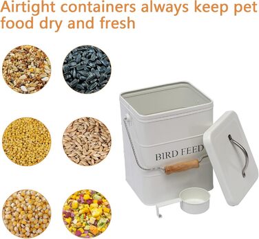 Контейнер для пташиного корму Geyecete, 2.5 кг, білий