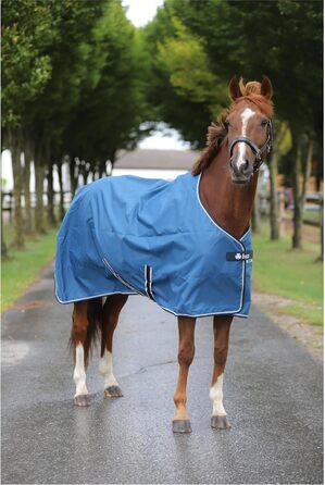 Водонепроникна поводовкова накидка для коней Marengos by Bucas Freedom Turnout 600D з підкладкою та перехресними ременями, Navy/Beige, 155 см