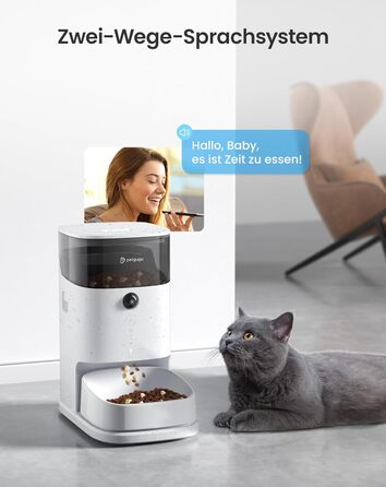 Автоматичний годівниця для котів PETGUGU з таймером та керуванням через APP, керамічний набір для котів та собак, для кількох тварин (PF2)