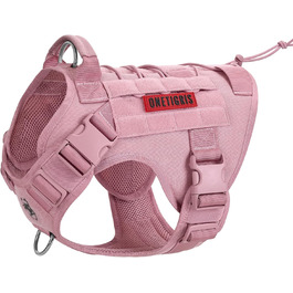 OneTigris тактична шлея для собак FIRE Watcher, Molle, сервісна жилетка, 1000D нейлон, 1 ручка, 2 D-кільця, XL, рожева