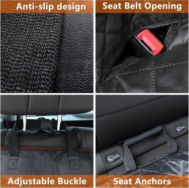 Накладка на сидіння автомобіля для собак Alfheim, водонепроникна, антиковзаюча, сумісна з Isofix, стійка до подряпин, універсальна, коричнева