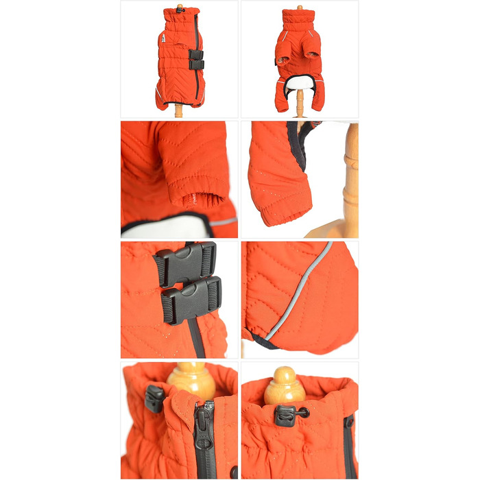 Теплий зимовий одяг для собак, двошарова жилетка, повна захист лап, вітро- та водонепроникна жилетка, світловідбиваюча жилетка для собак, костюм для активного відпочинку на відкритому повітрі, для малих, середніх та великих собак. Помаранчевий XXL 2XL (ba