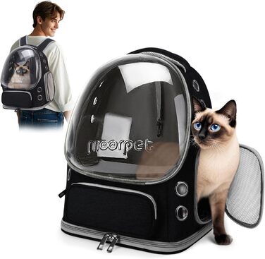 Рюкзак-переноска для котів та собак ALLSOPETS Bubble Carrier – чорний, до 7.5 кг