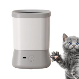 Автоматичний мийка лап для собак, 2-ступеневий захист від бризок, аксесуари для миття лап, для щоденних прогулянок, відпочинку на природі, подорожей, сірий колір