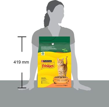 Сухий корм для дорослих котів Friskies з куркою та овочами, повнораціонний, 3 кг