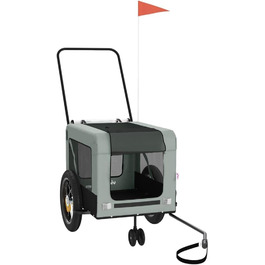 Фahrрадна причіп для собак від vidaXL, 120 x 54.5 x 53 см, сірий