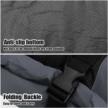 Килимок для собак, лежанка для тварин, портативна матрацна підстилка, водонепроникна, 90х60 см (Сірий). Підходить для маленьких, середніх та великих собак, для подорожей, кемпінгу, машини, переноски, дивана та підлоги.