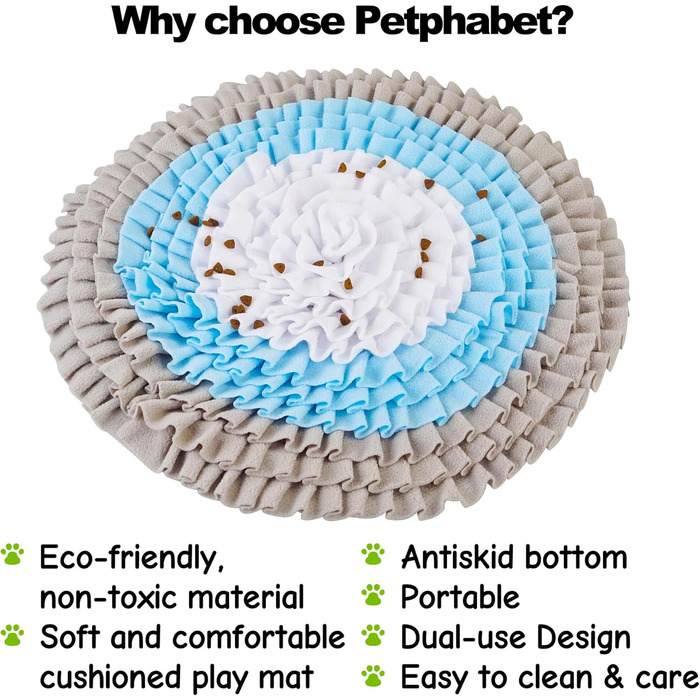 Snuffle-килимок для собак Petphabet, великий і малий, іграшка для собак, новорічна, для тренування нюху, повільного годування, підстилка під корм, машинне прання, головоломка