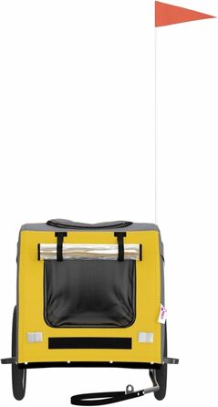 Фарм-причіп для собак Gecheer, чорний, з оксфордської тканини, 125x64x66 см, жовтий