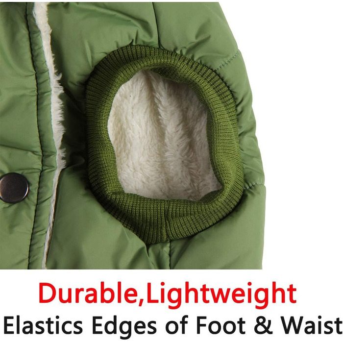 Теплий флісовий худі для собак JoyDaog, зимовий одяг для цуценят з капюшоном (зелений, розмір S)