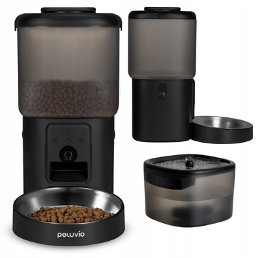 Автоматичний годувальник для тварин 4,5 л + фонтан-поїлка 2,5 л з Wi-Fi Peluvio Feast