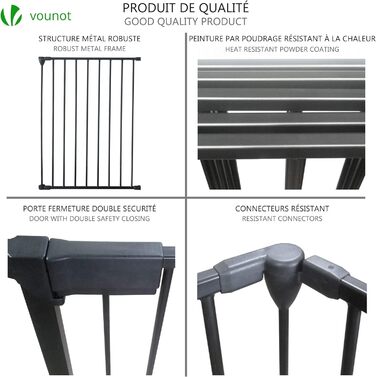 Захист для каміну Vounot: сітка металева, 5 елементів, з безпечними дверима, чорна, 300x75 см