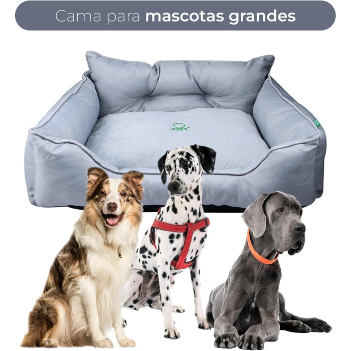 Benetton Hundebett для середніх собак, сірий, 90 см, ергономічне, з поліестеру, придатне для прання