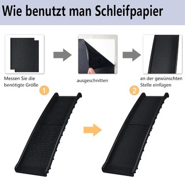 Рампа для собак Aufun: складана, чорна, до 90 кг, 156 x 40 см