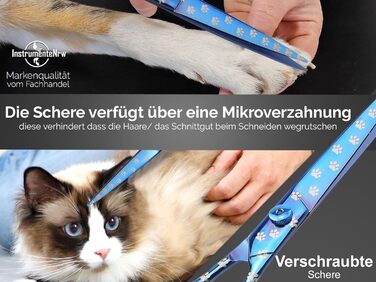 Професійна ножиця для грумінгу собак, титанове покриття, мікрозубчики, 21,5 см