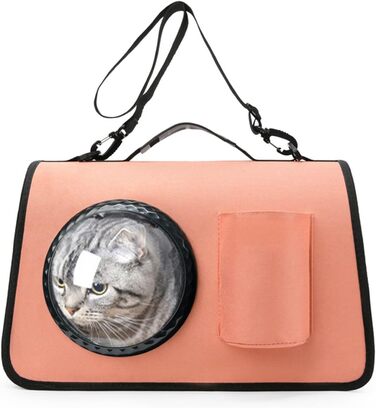 PETCUTE Транспортна сумка для собак та котів, складана, дихаюча, з регульованим плечовим ременем, знімний килимок, схвалена авіакомпаніями (Рожева)