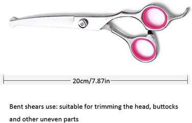 Набір ножиць для грумінгу собак та котів: прямі, зігнуті, з нержавіючої сталі