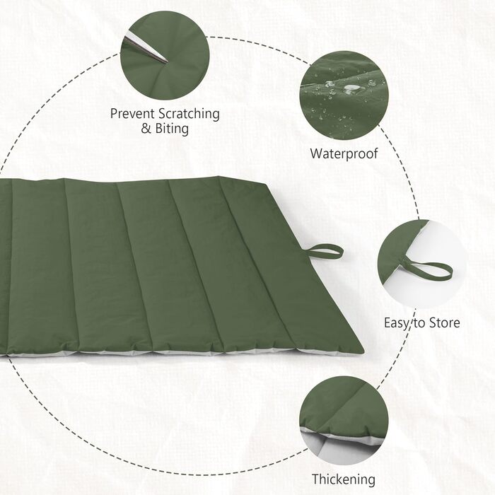 Килимок для собак UNIKOME: неслизький, антистатичний, миючий, 110x68 см (зелений+сірий)