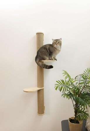 Дряпка для котів Kerbl Timber з масиву дерева, натуральний колір, висота 127 см, витримує до 10 кг