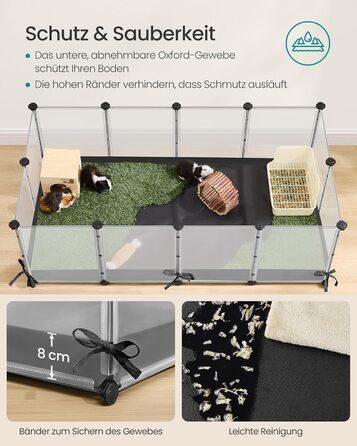 Клітка для дрібних тварин SONGMICS, 144 x 74 x 47 см, білий колір, LPC015W01 M