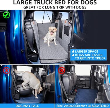 Чохол на сидіння автомобіля для собак ABE, для вантажівки, гамак для собак, чохол для домашніх тварин на заднє сидіння, подовжувач заднього сидіння для собак, сірий, F-серія (F150)