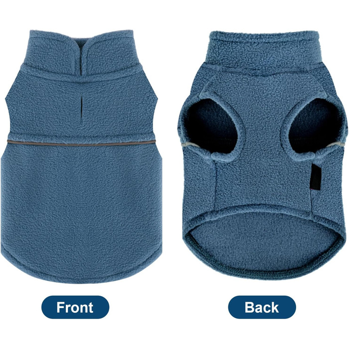 Тепла флісова жилетка для собак, пухнастий теплий пуловер для цуценят, розмір XXS, блакитний