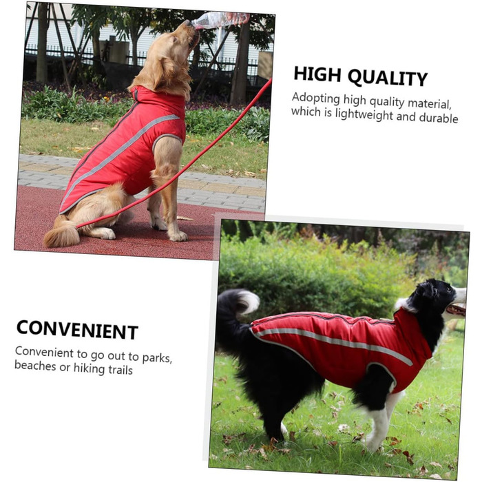 Водонепроникний дощовик для собак - дощовик для маленьких собак та цуценят (45x55 см, червоний)