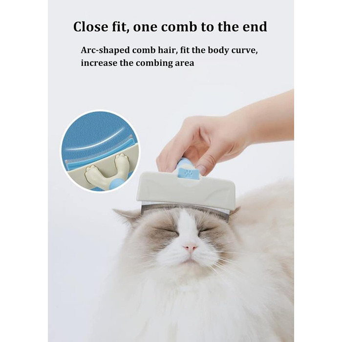 Щітка для собак та котів, для короткої та довгої шерсті, блакитна