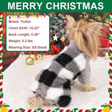Піжама для собак з коміром-стійкою, флісовий пуловер для собак, зимовий, милий, одяг для маленьких собак, одяг для цуценят, комбінезон для домашніх тварин, чихуахуа, йоркширський тер'єр, одяг для котів (сірий, розмір XS, сірий X-Small)