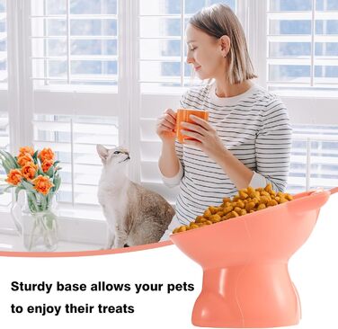 Підвищений годівниця для котів, підставка для мисок, нахилена на 15°, антиблювотний годівник, захист шиї, для домашніх тварин