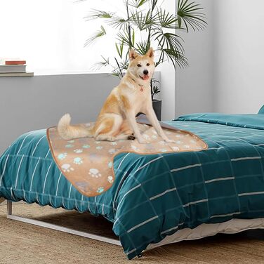 Водонепроникні ковдри для собак YUEPET, миючі, для ліжка, дивана, софи, захист, фліс, фланель, ковдра для цуценят, м'який плюш, двостороння, накидка для середніх та великих собак, котів, 76.2 x 30'×20'(2 шт.) (40'×30'(2 шт.), сірий+кавовий)