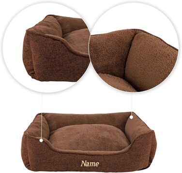 М'яке ліжко для собак Lionto знімний чохол, 110x80 см, коричневе, з антиковзким дном