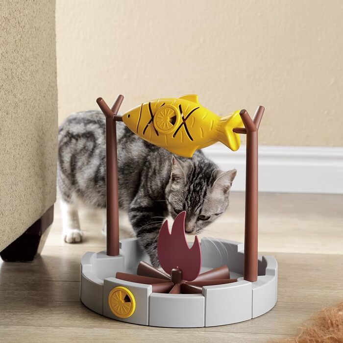 PetPals дозатор для котячих ласощів та сухого корму, інтерактивна миска-іграшка для повільного годування, для снеків з риби, 27,9 см