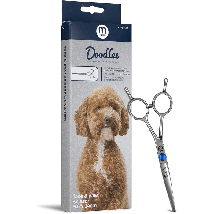 Ножиці для грумінгу собак Mikki Doodle: ножиці для собак та цуценят, 19 см, для обрізки та формування шерсті