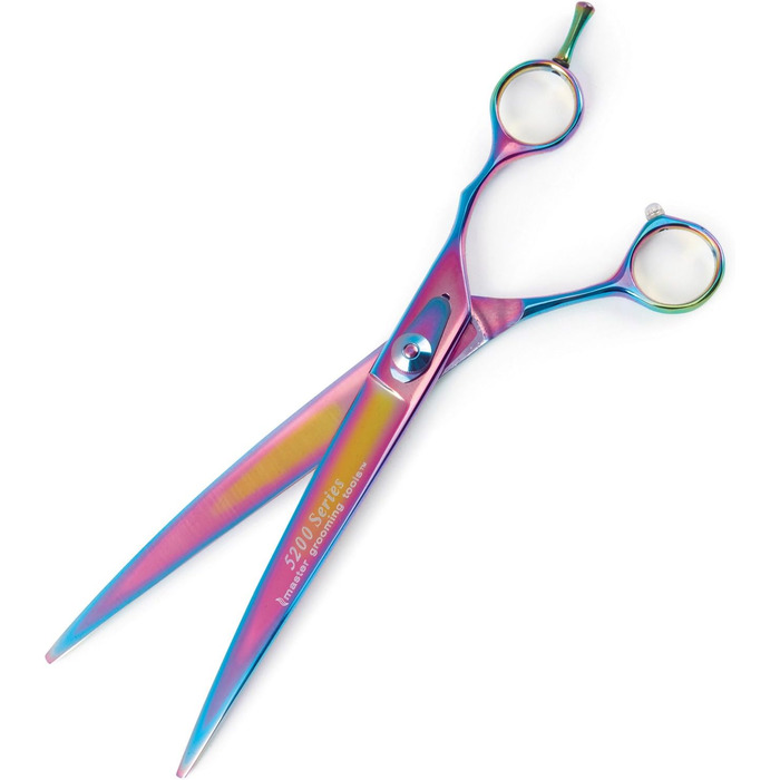 Професійна вигнута шерстьостригальна ножиці Master Grooming Tools 5200 Rainbow Series для грумінгу собак, 21.5 см
