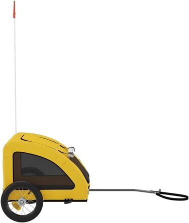 Прицеп для тварин, сірий Оксфорд та залізо (жовтий), 124 x 53 x 53 см