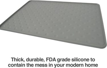 Килимок для собак PetFusion Toughgrip, розмір L, 27 x 17 см, сірий, водонепроникний, міцний силікон