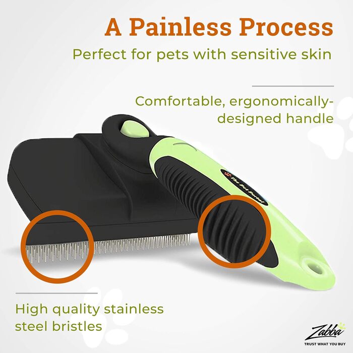 Pet Portal щітка для собак і котів Slicker Pro – самочищувальна щітка для короткої та довгої шерсті, підшерстя, проти ковтунів, аксесуари для тварин