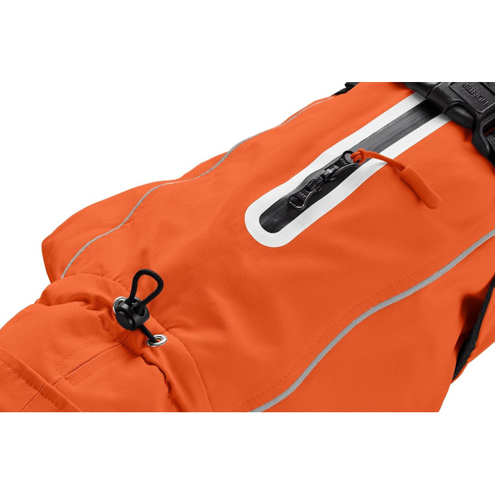 Теплий водонепроникний тег для такси для собак HUNTER NORDBY, оранжевий, з підкладкою, світловідбиваючий, для маленьких собак з довгим тілом, розмір 40