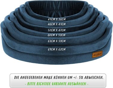 Крісло-ліжко для собак BALY, велюр, блакитний, розмір L (52x47 см)