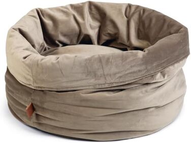 Кошик для котів Lotte Fluco, велюр, сірий, 45x45x35 см