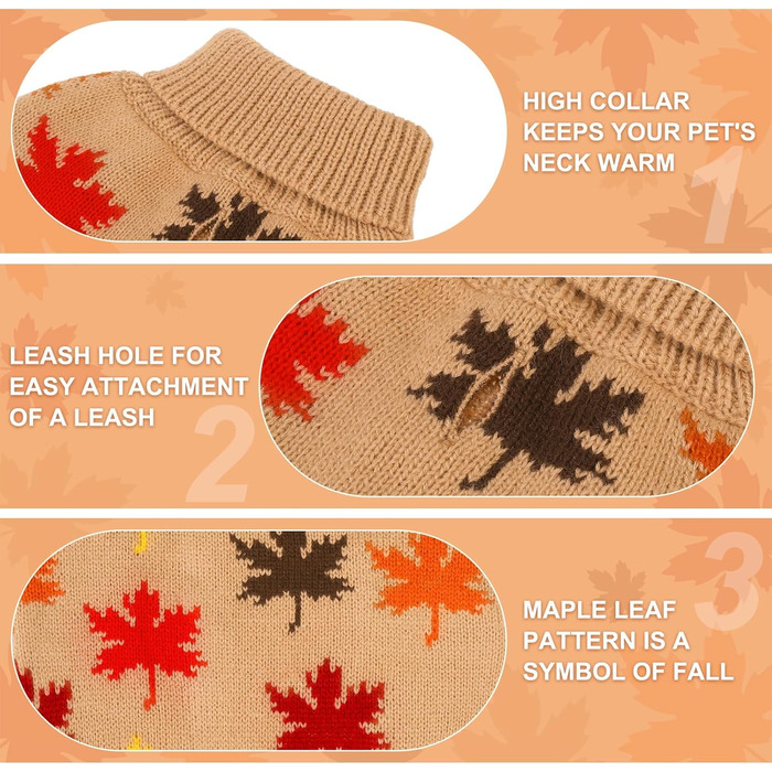 Пуловер для маленьких собак BEAUTYZOO, рогатий пуловер, теплий зимовий одяг, для холодної погоди, одяг для маленьких та середніх собак, цуценят, дівчаток та хлопчиків, хакі, розмір M (спинка: 41 см, груди: 53 см, шия: 33 см)