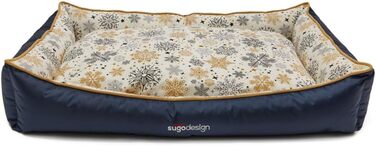 Водонепроникне ліжко для собак з бавовни та поліестеру: лежанка, софа з знімним подушкою, переносна сумка, 7 дизайнів, 3 розміри (S/M, XL), святковий дизайн (різдвяний)