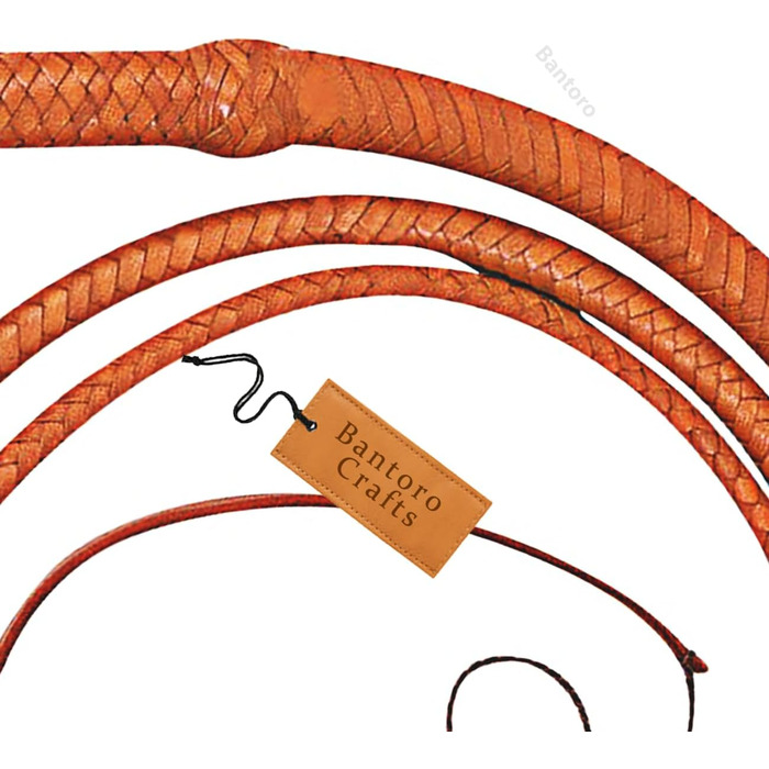 Кожаний бич для верхової їзди, 1,2-7,3 м, 16 пасем, шкіра кенгуру, коричневий, світло-коричневий, професійна преміум-якість, для ковбоїв та верхової їзди (3,6 м)