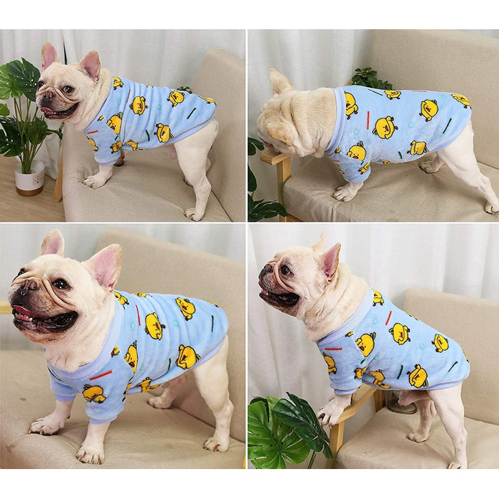 Теплий зимовий костюм для собак та котів YRRYGMN, Корралловий фліс, Розмір XX-Large (Жовта авокадо), Blue Duck