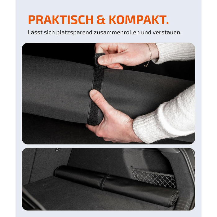 Захист вантажного відсіку LIONSTRONG® – універсальний килимок для багажника авто [з м'якою підкладкою та водонепроникним покриттям] – захист від бруду, подряпин та вологи (100x100 см)
