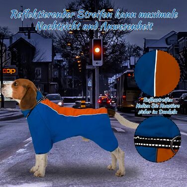 Водонепроникний зимовий одяг для собак CHZIMADE: тепла флісова жилетка та куртка для маленьких собак та цуценят. Відбиваючий дизайн, блакитний колір, розмір M