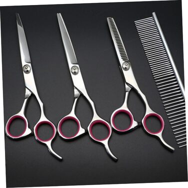 Ножиці для стрижки шерсті тварин Milisten - професійний набір для грумінгу собак та інших тварин. Срібний колір.