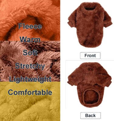 Пуловери для собак Kyaringtso, 2 шт., для маленьких собак, теплий зимовий пуховик для цуценят, для дівчаток та хлопчиків, (XXS, Оранжевий, Коричневий, Жовтий)