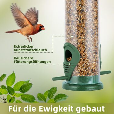 Годівниця для птахів Mixxidea з нержавіючої сталі, для саду та двору, 2 шт. (зелена)
